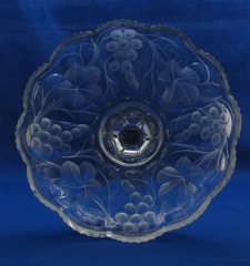 #351 Priscilla Extra High Footed Bowl, Crystal, unk cutting, 1904-1929